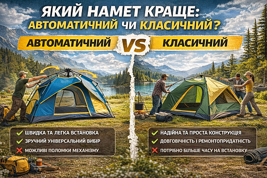 Який намет краще: автоматичний чи класичний?