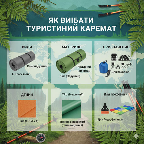 Як вибрати туристичний каремат: види, матеріали, призначення