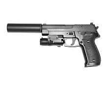 Іграшковий пістолет Galaxy G.26A (Sig Sauer 226) з ЛЦУ і глушником