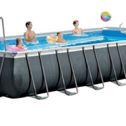 Каркасний басейн Intex 26374, 975 х 488 х 132 см (насос, сходи, тент, підстилка)